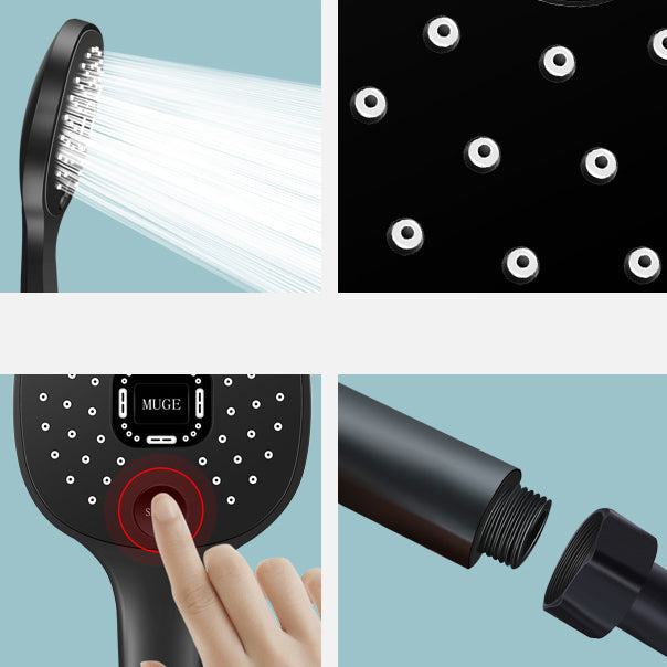 Lisslune | Contemporary Handheld Supercharged Shower Head Square Metal Spray Head