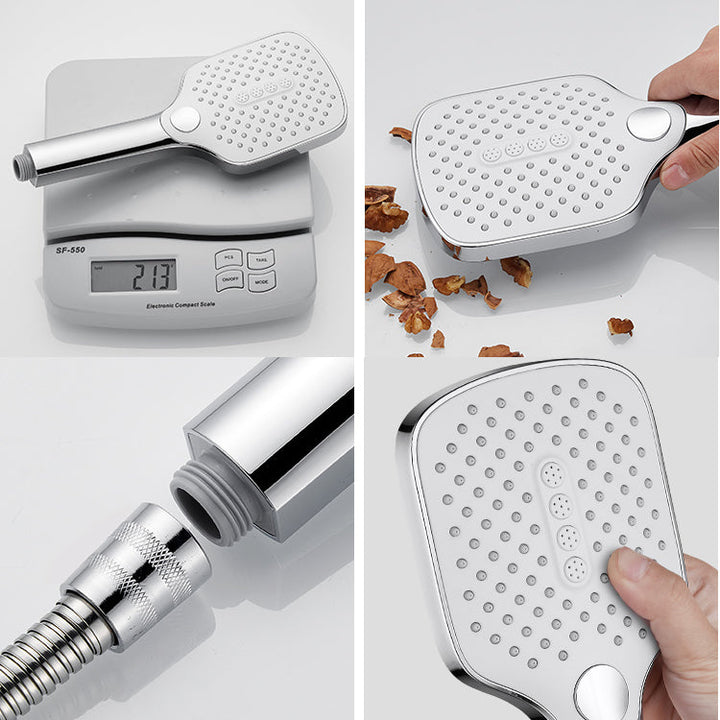 Lisslune | Contemporary Fixed Head Square Supercharged Showerhead Combo