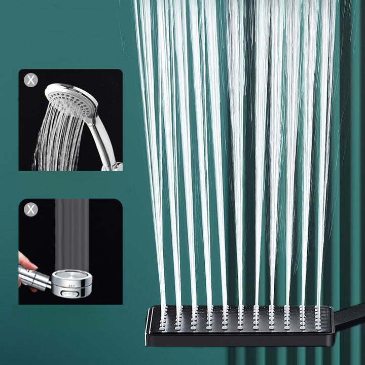Lisslune | Contemporary Handheld Supercharged Shower Head Square Turbo Spray Head