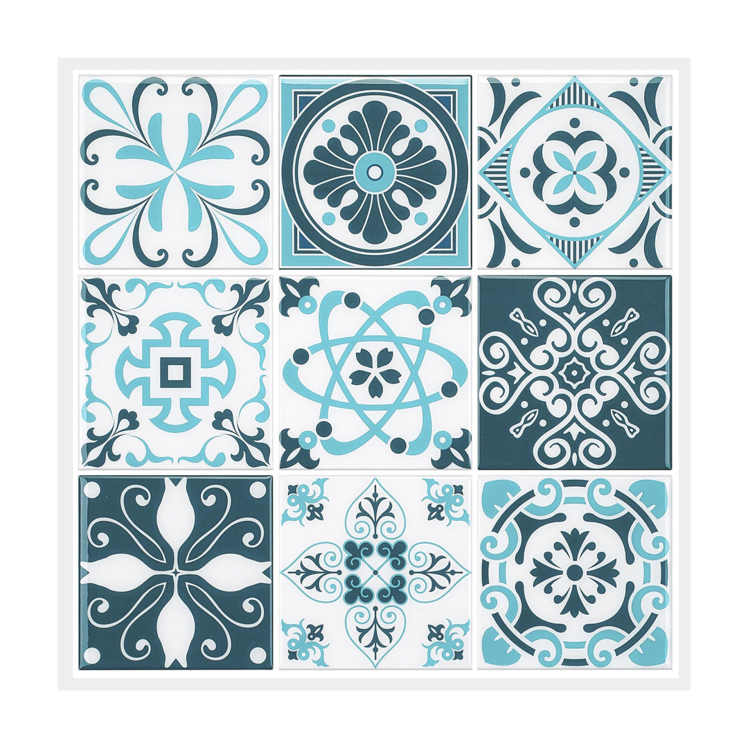 Lisslune | Plastic Peel & Stick Tile Square Stain Resistant Wallpaper for Back Wall