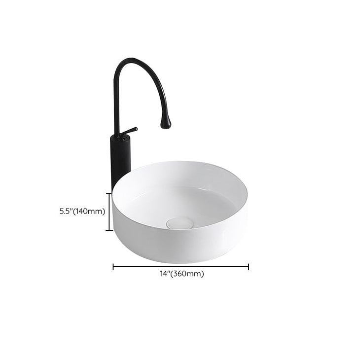 Lisslune | Modern Vessel Sink Porcelain Rectangular Vessel Sink (Not Included Faucet)