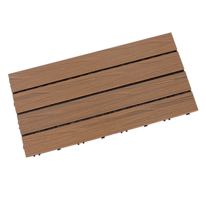 Lisslune | Interlocking composite deck tiles Striped pattern patio tiles