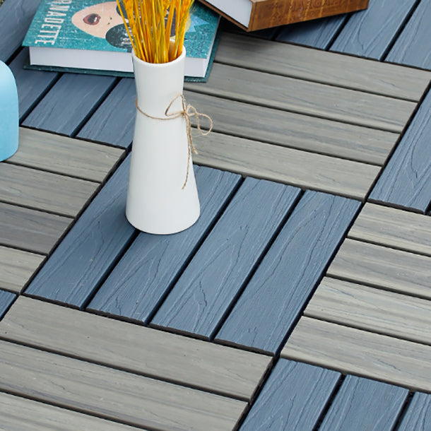 Lisslune | Interlocking composite deck tiles Striped pattern patio tiles