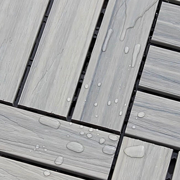Lisslune | Interlocking composite deck tiles Striped pattern patio tiles