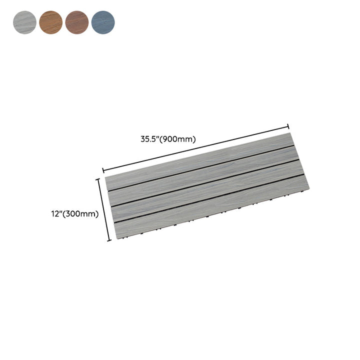 Lisslune | Interlocking composite deck tiles Striped pattern patio tiles