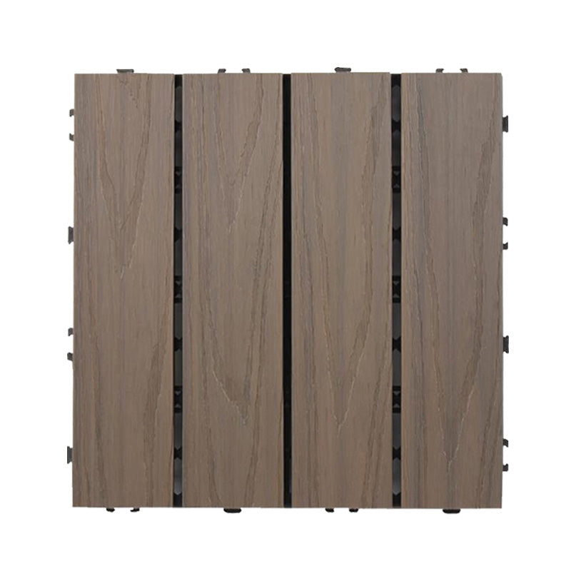 Lisslune | Square Patio Tiles Interlocking Striped Pattern Deck Board