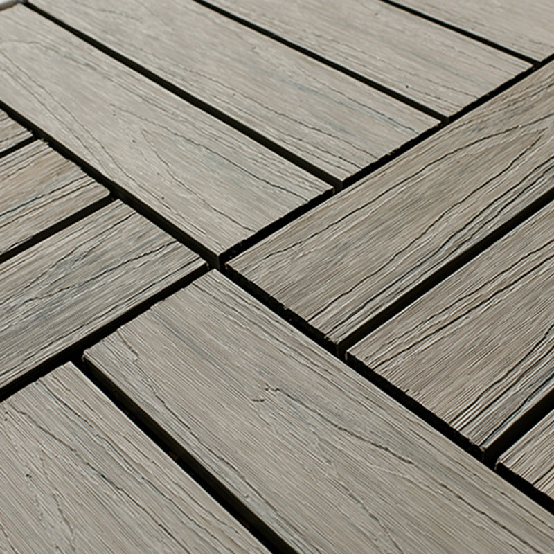 Lisslune | Square Patio Tiles Interlocking Striped Pattern Deck Board