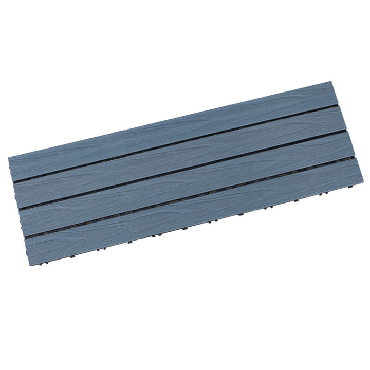 Lisslune | Square Patio Tiles Interlocking Striped Pattern Deck Board