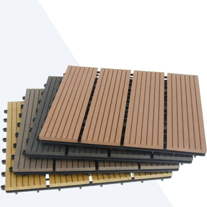 Lisslune | Striped Pattern Patio Tiles Laying Pattern Square Deck Board Outdoor Patio