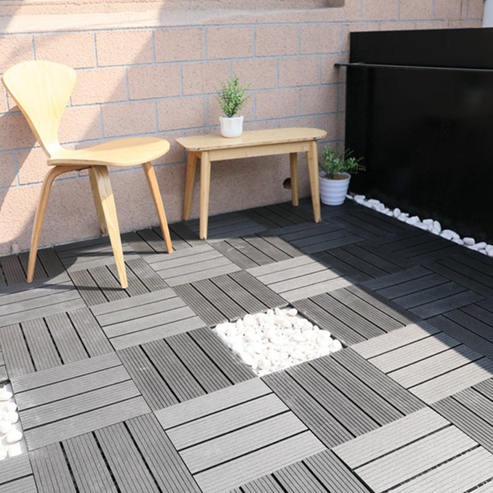 Lisslune | Striped Pattern Patio Tiles Laying Pattern Square Deck Board Outdoor Patio