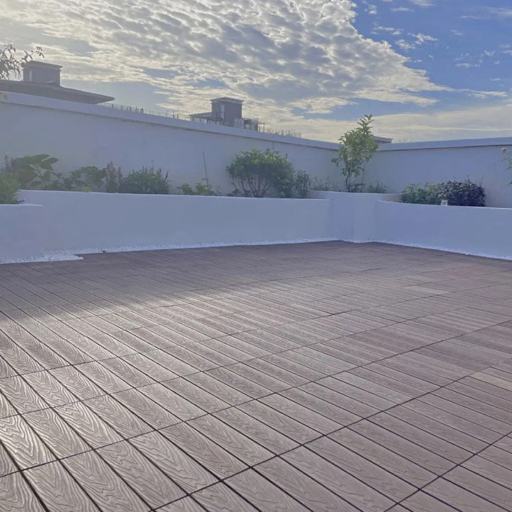 Lisslune | Striped pattern terrace tiles interlocking tiles kit outdoor patio