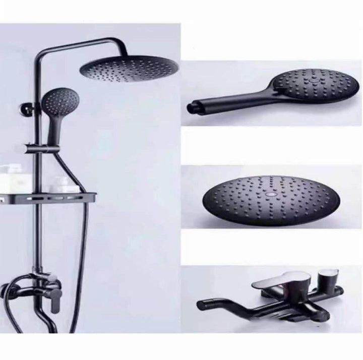 Lisslune | Modern Style Brass Shower System Adjustable Spray Pattern Wall Mounted Shower Combination