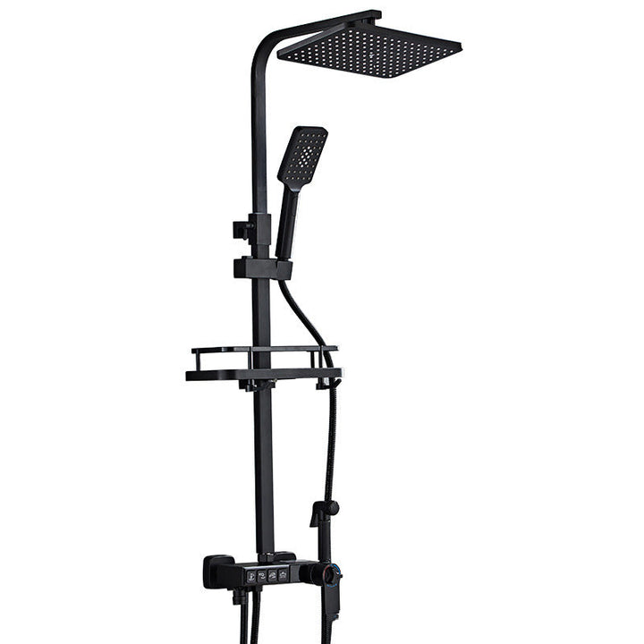Lisslune | Modern Style Brass Shower System Adjustable Spray Pattern Wall Mounted Shower Combination