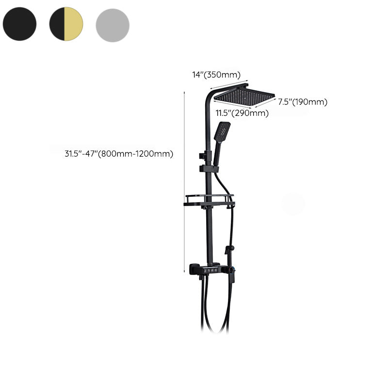 Lisslune | Modern Style Brass Shower System Adjustable Spray Pattern Wall Mounted Shower Combination