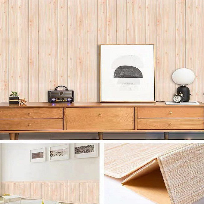 Lisslune | Modern Tin Back Wall Panel Smooth Wall Ceiling Wood Grain Design Set of 1