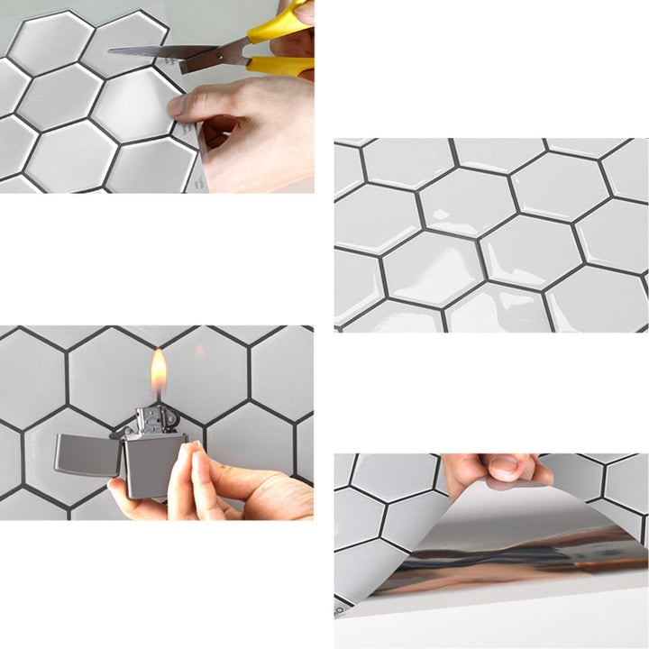 Lisslune | Square Peel and Stick Back Wall Modern Plastic Peel and Stick Back Wall