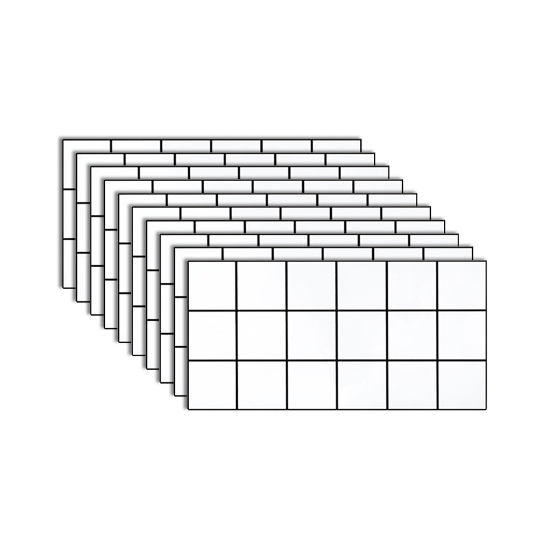 Lisslune | PVC Rectangular 10 Pack 12" X 23" Peel & Stick Mosaic Tile Kitchen and Bathroom