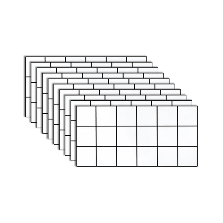 Lisslune | PVC Rectangular 10 Pack 12" X 23" Peel & Stick Mosaic Tile Kitchen and Bathroom