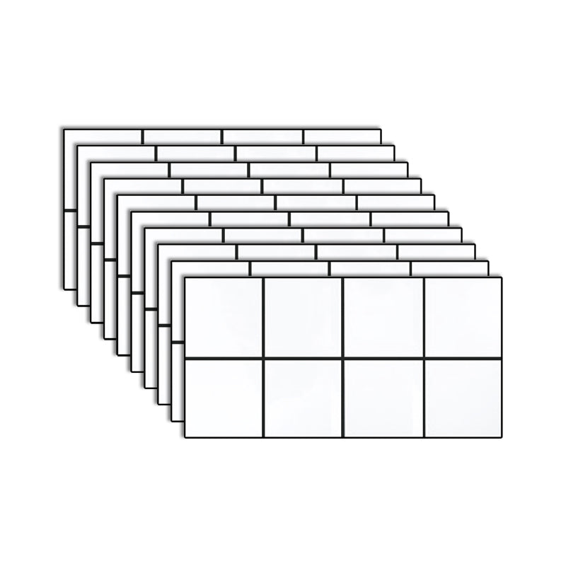 Lisslune | PVC Rectangular 10 Pack 12" X 23" Peel & Stick Mosaic Tile Kitchen and Bathroom