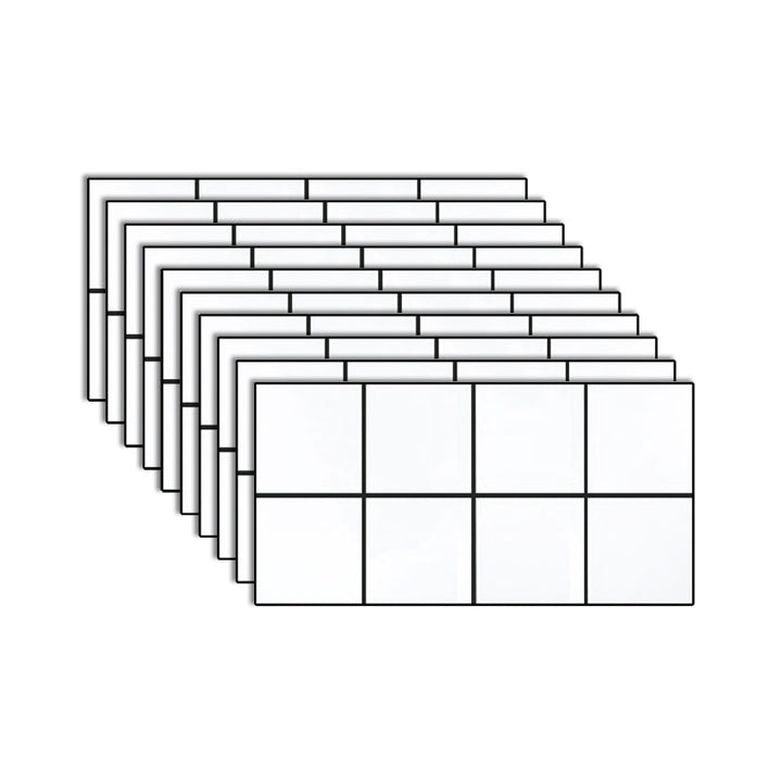 Lisslune | PVC Rectangular 10 Pack 12" X 23" Peel & Stick Mosaic Tile Kitchen and Bathroom