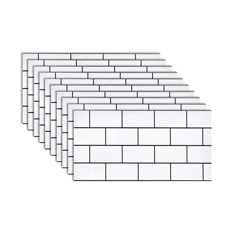 Lisslune | PVC Rectangular 10 Pack 12" X 23" Peel & Stick Mosaic Tile Kitchen and Bathroom