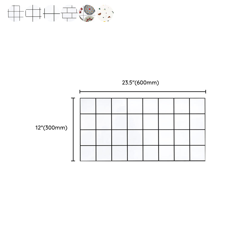 Lisslune | PVC Rectangular 10 Pack 12" X 23" Peel & Stick Mosaic Tile Kitchen and Bathroom