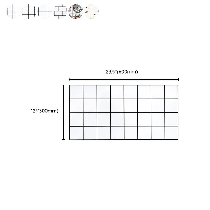 Lisslune | PVC Rectangular 10 Pack 12" X 23" Peel & Stick Mosaic Tile Kitchen and Bathroom