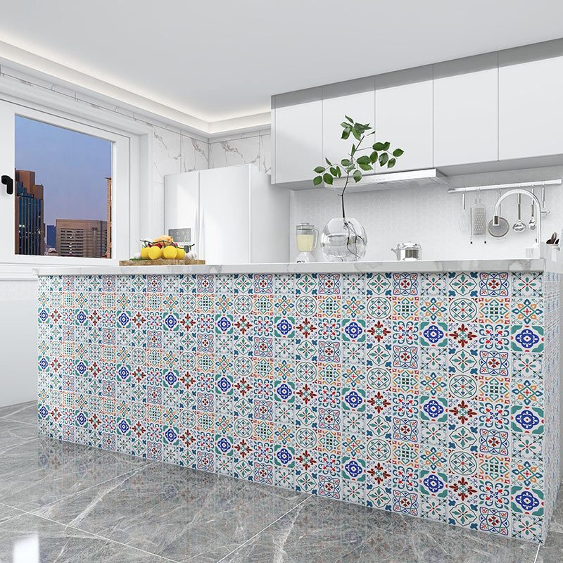 Lisslune | Square Print Plastic Peel & Stick Tile Field Tile for Backsplash Wall