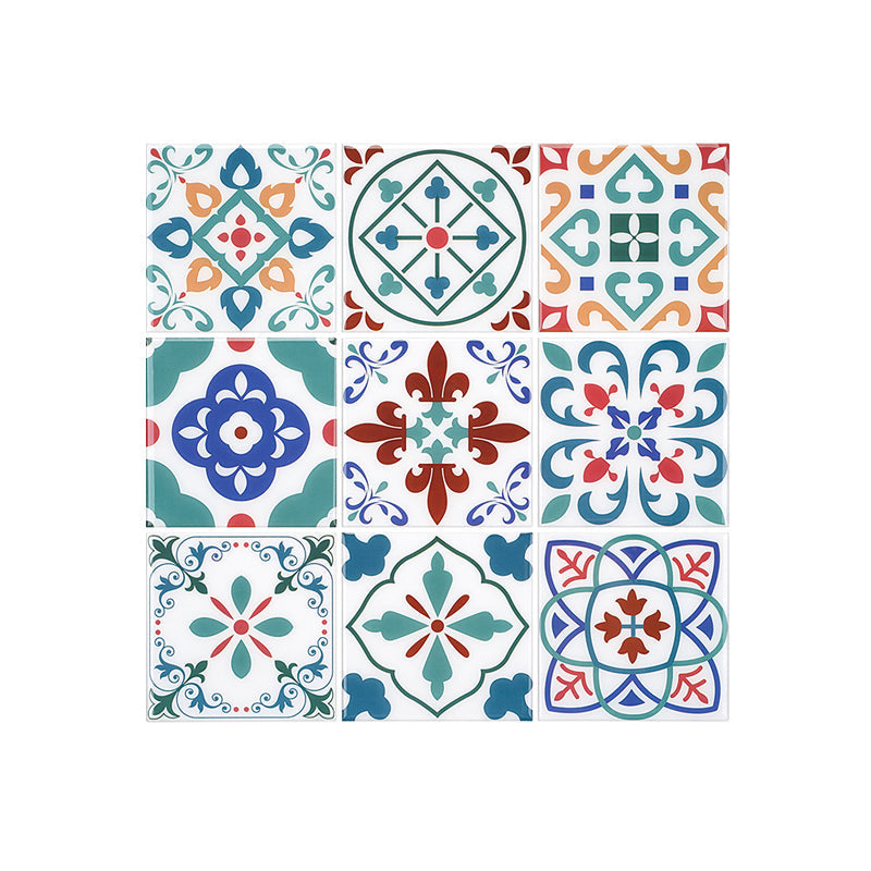 Lisslune | Square Print Plastic Peel & Stick Tile Field Tile for Backsplash