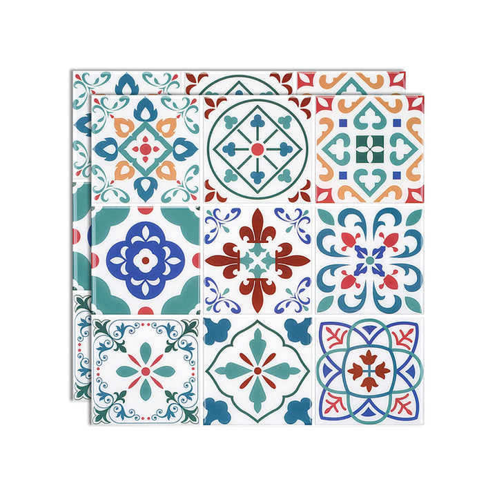 Lisslune | Square Print Plastic Peel & Stick Tile Field Tile for Backsplash