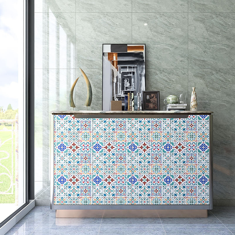Lisslune | Square Print Plastic Peel & Stick Tile Field Tile for Backsplash Wall