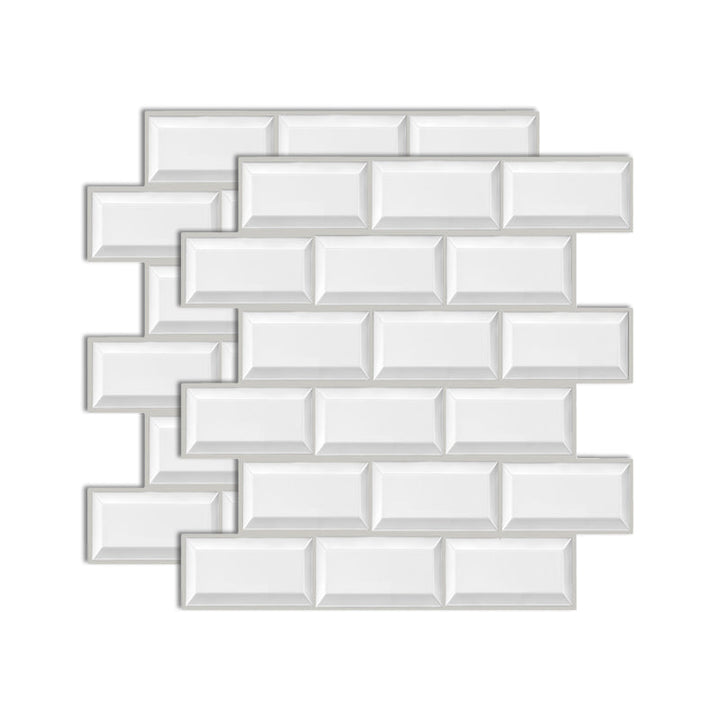 Lisslune | Plastic Peel-and-Stick Tiles Indoor Subway Tiles Wallpaper with Waterproof