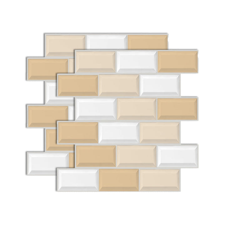 Lisslune | Plastic Peel-and-Stick Tiles Indoor Subway Tiles Wallpaper with Waterproof