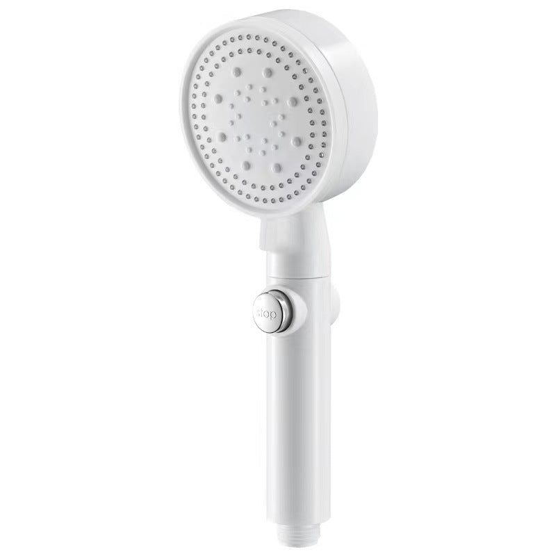 Lisslune | 5 Sprays Shower Head Round Wall Mounted Plastic Wall Connector Holder Handheld Shower Head