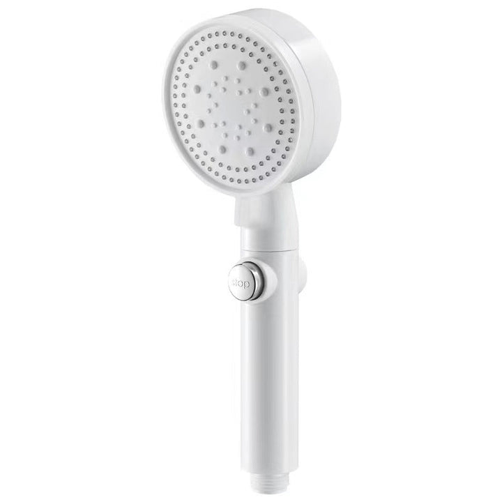 Lisslune | 5 Sprays Shower Head Round Wall Mounted Plastic Wall Connector Holder Handheld Shower Head