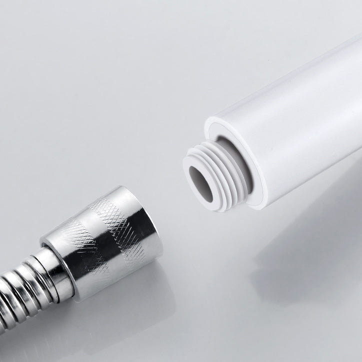 Lisslune | 5 Sprays Shower Head Round Wall Mounted Plastic Wall Connector Holder Handheld Shower Head