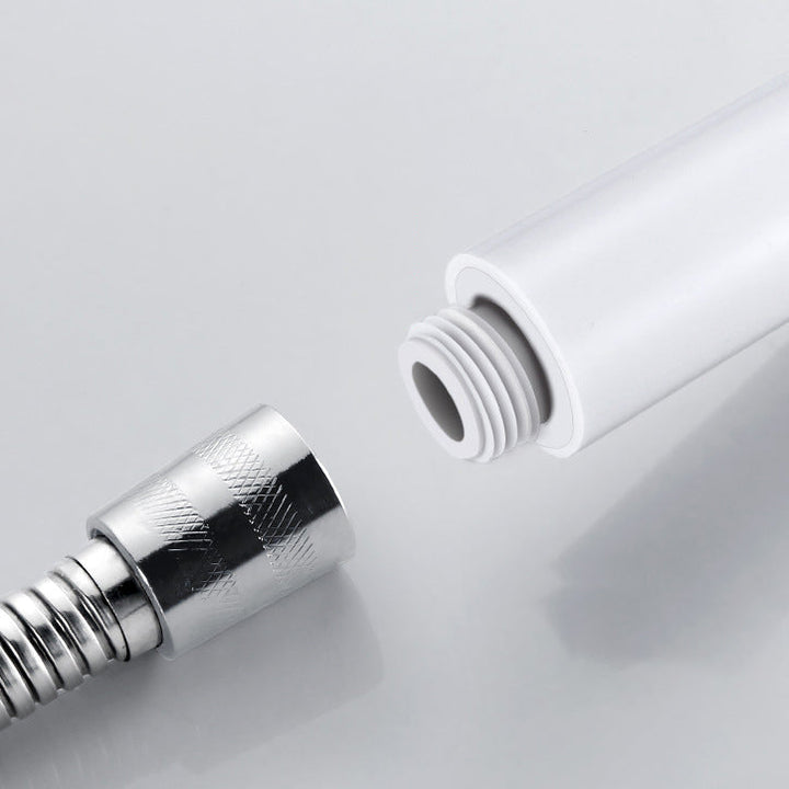 Lisslune | 5 Sprays Shower Head Round Wall Mounted Plastic Wall Connector Holder Handheld Shower Head