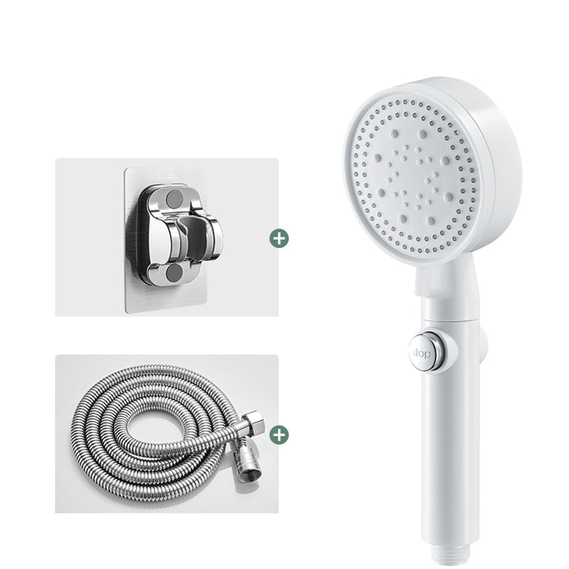 Lisslune | Round Handheld Showerhead Modern Plastic Head with Self-Cleaning