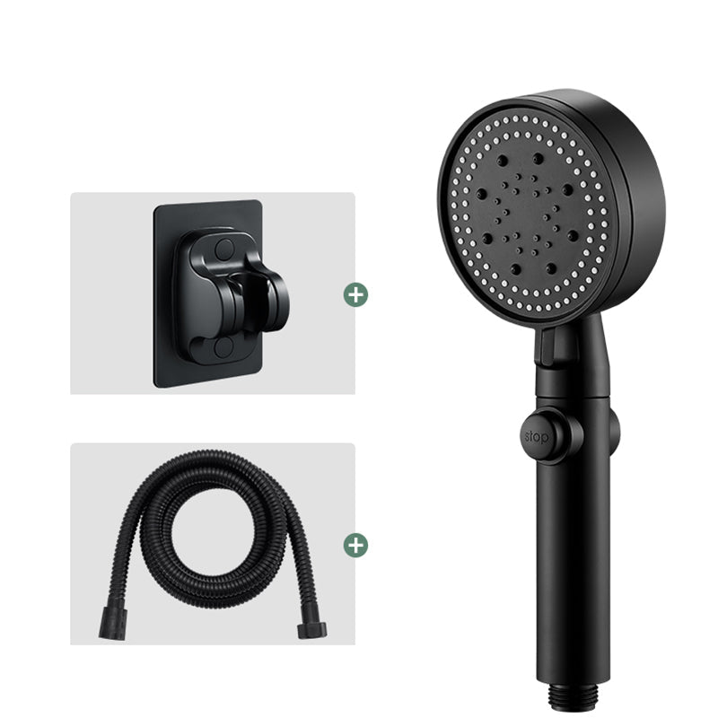 Lisslune | Round Handheld Showerhead Modern Plastic Head with Self-Cleaning