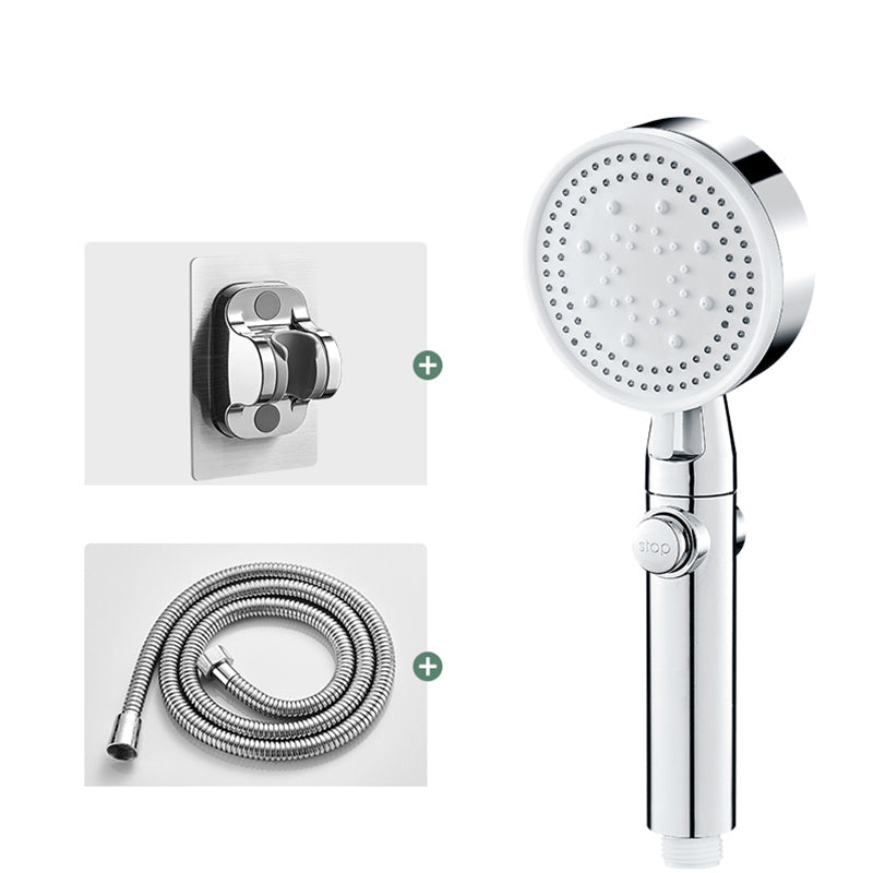Lisslune | Round Handheld Showerhead Modern Plastic Head with Self-Cleaning