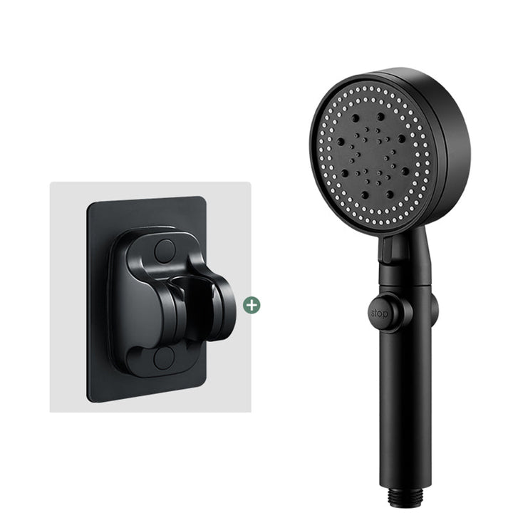 Lisslune | Round Handheld Showerhead Modern Plastic Head with Self-Cleaning