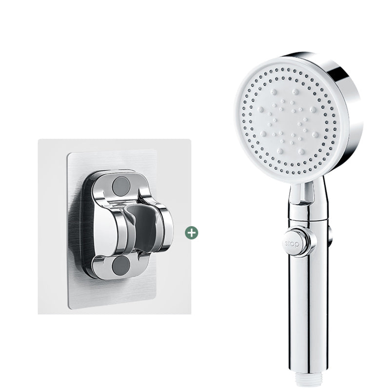 Lisslune | Round Handheld Showerhead Modern Plastic Head with Self-Cleaning