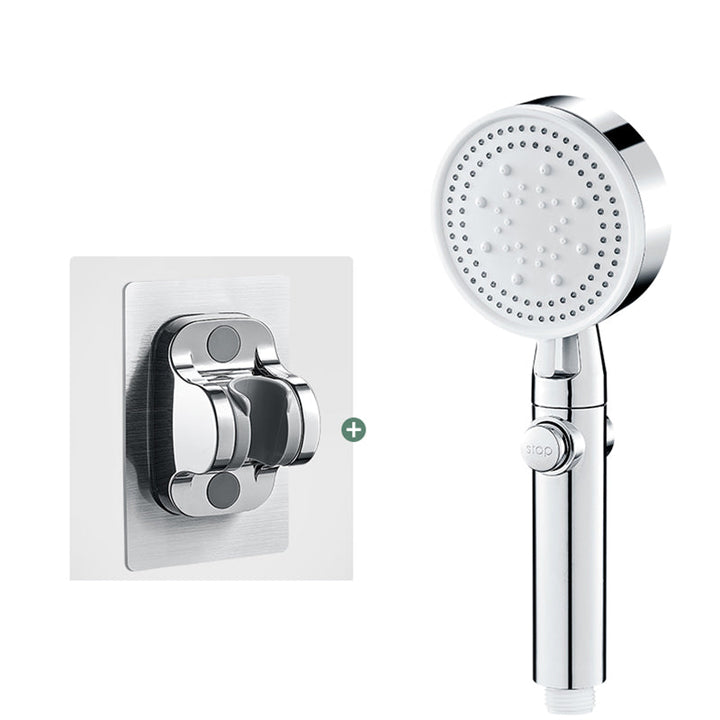 Lisslune | Round Handheld Showerhead Modern Plastic Head with Self-Cleaning