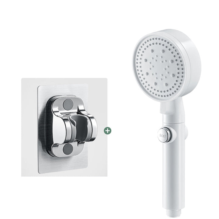 Lisslune | Round Handheld Showerhead Modern Plastic Head with Self-Cleaning