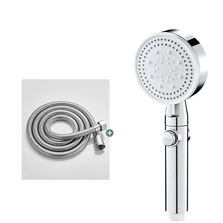 Lisslune | Round Handheld Showerhead Modern Plastic Head with Self-Cleaning