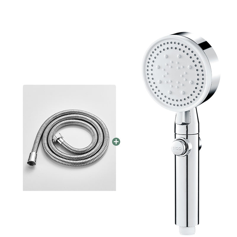 Lisslune | Round Handheld Showerhead Modern Plastic Head with Self-Cleaning