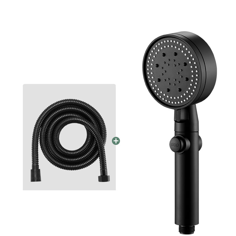 Lisslune | Round Handheld Showerhead Modern Plastic Head with Self-Cleaning