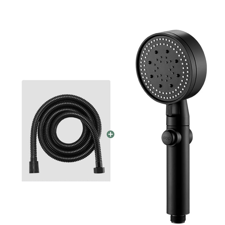 Lisslune | Round Handheld Showerhead Modern Plastic Head with Self-Cleaning