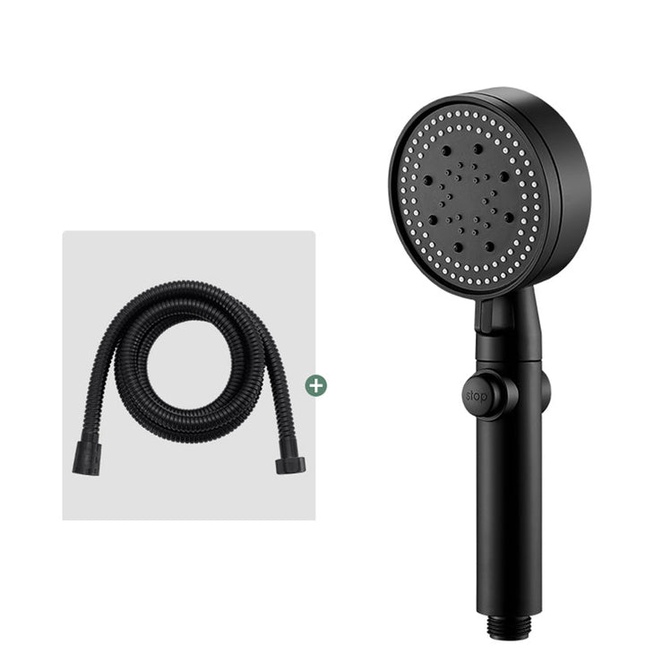 Lisslune | Round Handheld Showerhead Modern Plastic Head with Self-Cleaning