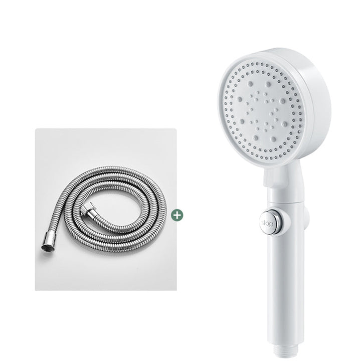Lisslune | Round Handheld Showerhead Modern Plastic Head with Self-Cleaning